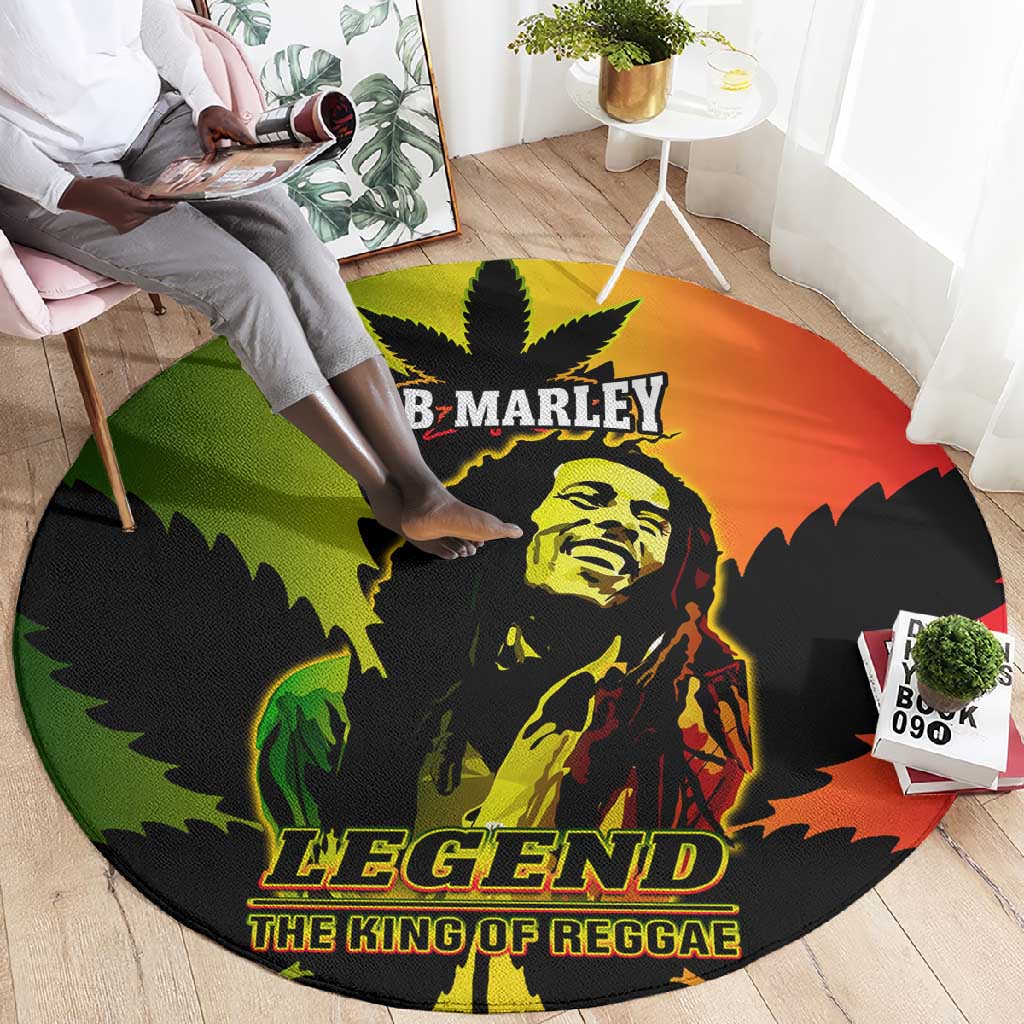 Afro Jamaica Legend Bob Round Carpet The King Of Reggae LT14