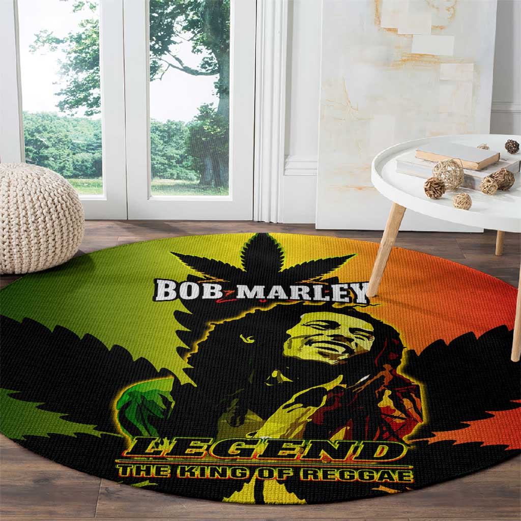 Afro Jamaica Legend Bob Round Carpet The King Of Reggae LT14
