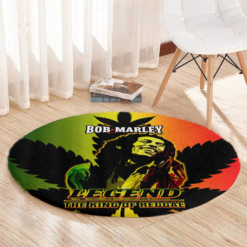 Afro Jamaica Legend Bob Round Carpet The King Of Reggae LT14