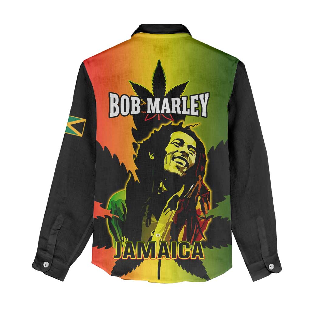 Afro Jamaica Legend Bob Women Casual Shirt The King Of Reggae LT14