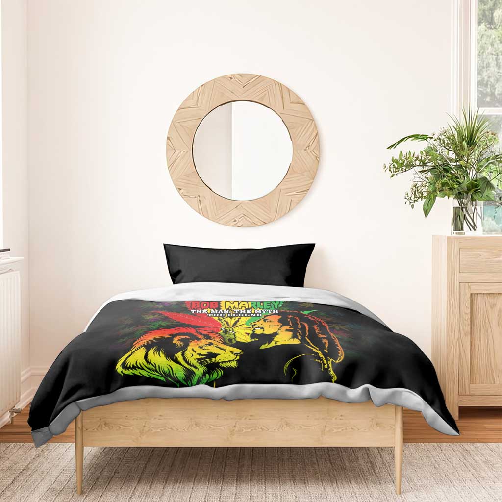 Afro Jamaica Legend Bob Bedding Set Lion With Cannabis Leaf Pattern LT14