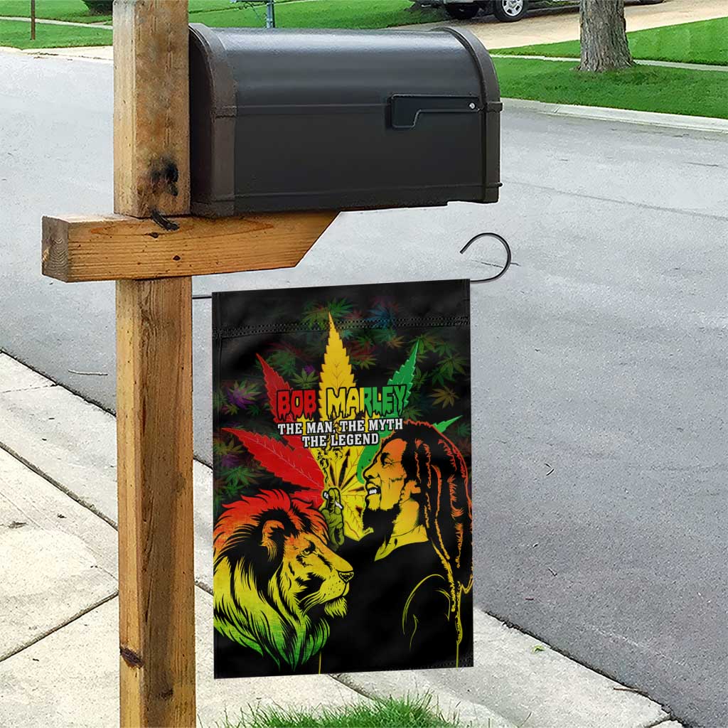 Afro Jamaica Legend Bob Garden Flag Lion With Cannabis Leaf Pattern LT14