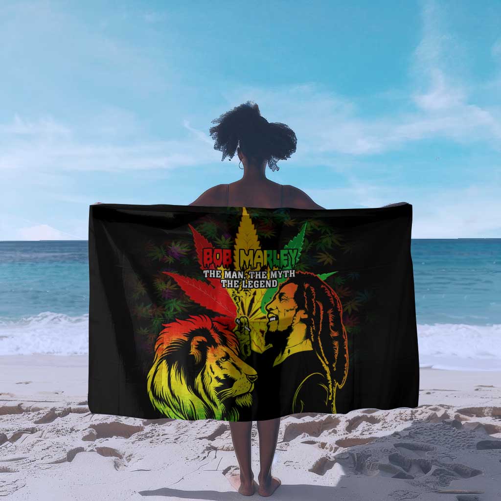 Afro Jamaica Legend Bob Sarong Lion With Cannabis Leaf Pattern LT14