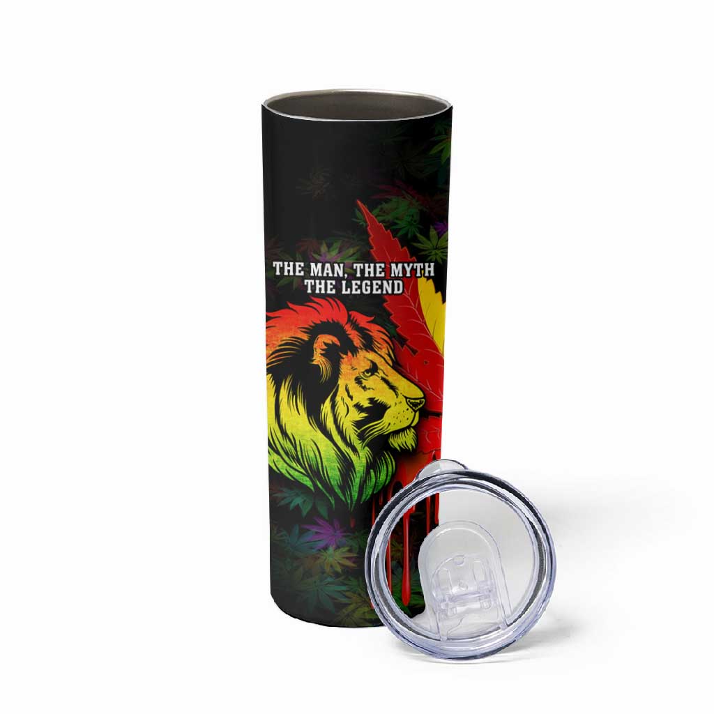 Afro Jamaica Legend Bob Skinny Tumbler Lion With Cannabis Leaf Pattern LT14