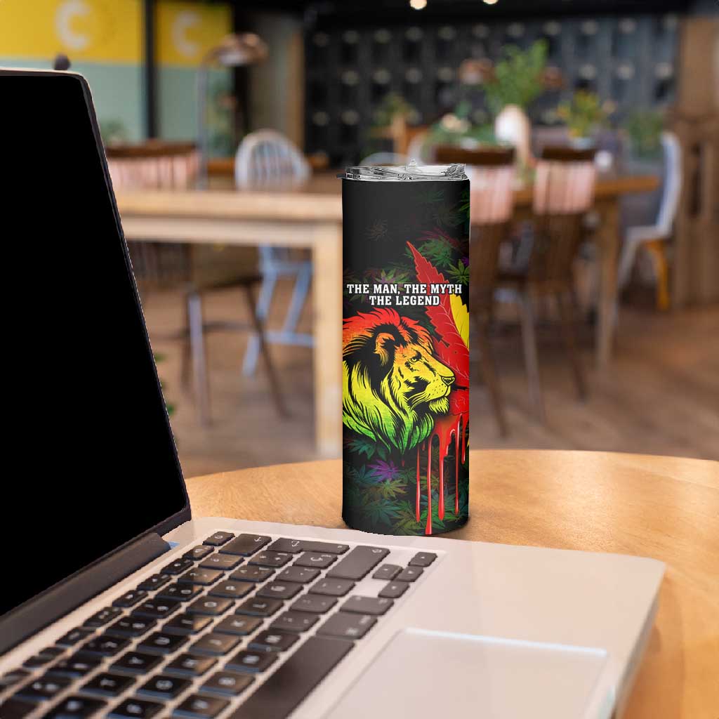 Afro Jamaica Legend Bob Skinny Tumbler Lion With Cannabis Leaf Pattern LT14