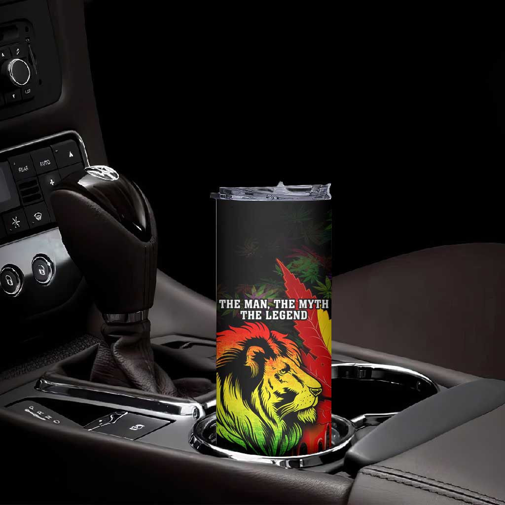 Afro Jamaica Legend Bob Skinny Tumbler Lion With Cannabis Leaf Pattern LT14