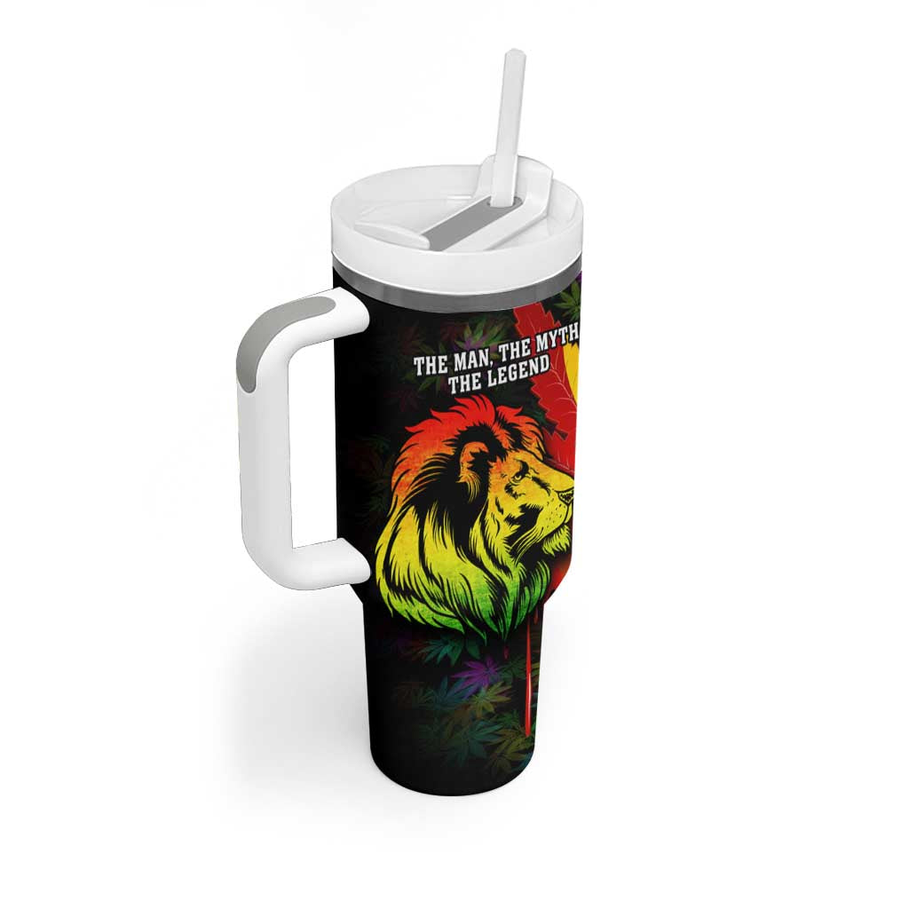 Afro Jamaica Legend Bob Tumbler With Handle Lion With Cannabis Leaf Pattern LT14