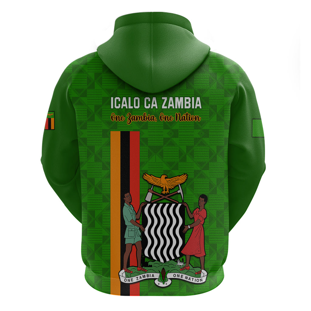 Zambia Independence Day Hoodie Happy 59th Anniversary Kente Pattern LT14