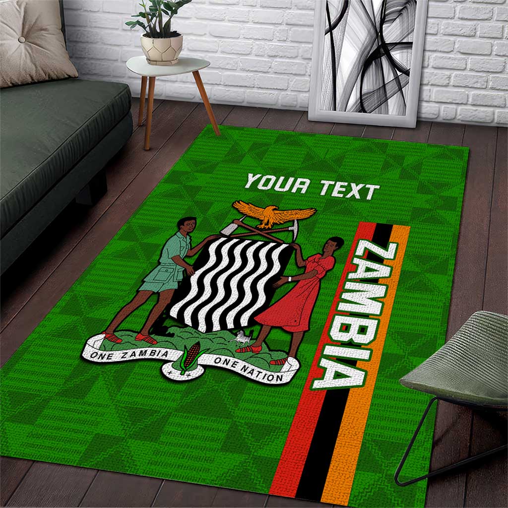 Personalised Zambia Independence Day Area Rug Kente Pattern LT14