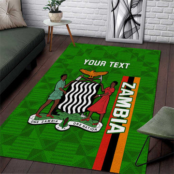 Personalised Zambia Independence Day Area Rug Kente Pattern LT14