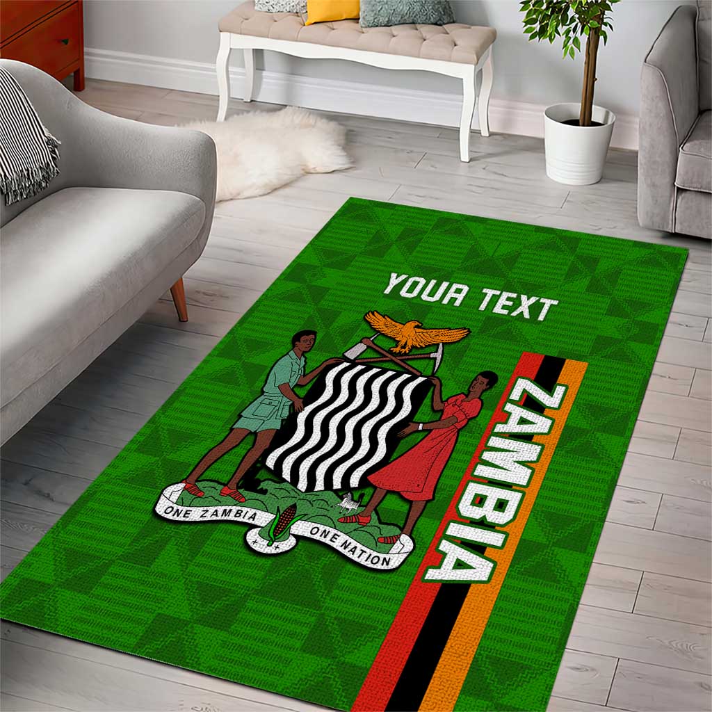 Personalised Zambia Independence Day Area Rug Kente Pattern LT14