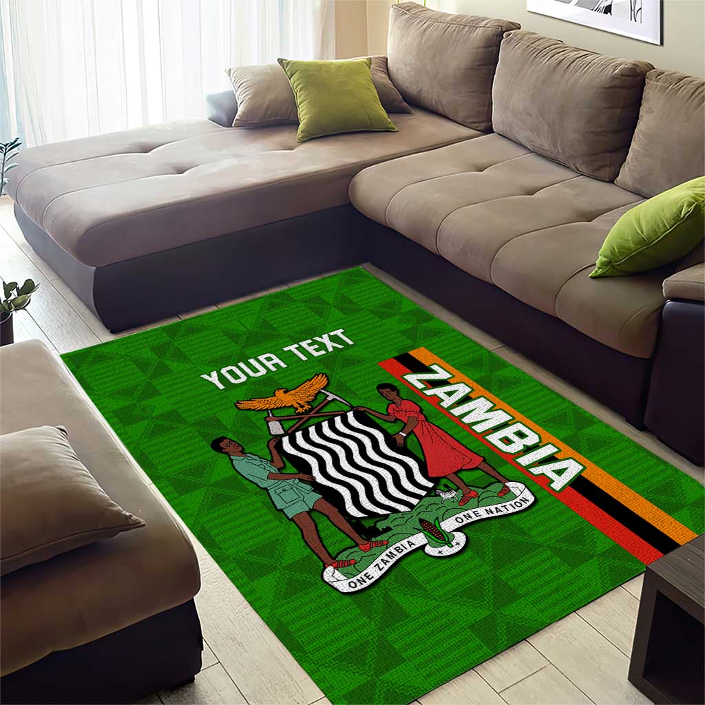 Personalised Zambia Independence Day Area Rug Kente Pattern LT14
