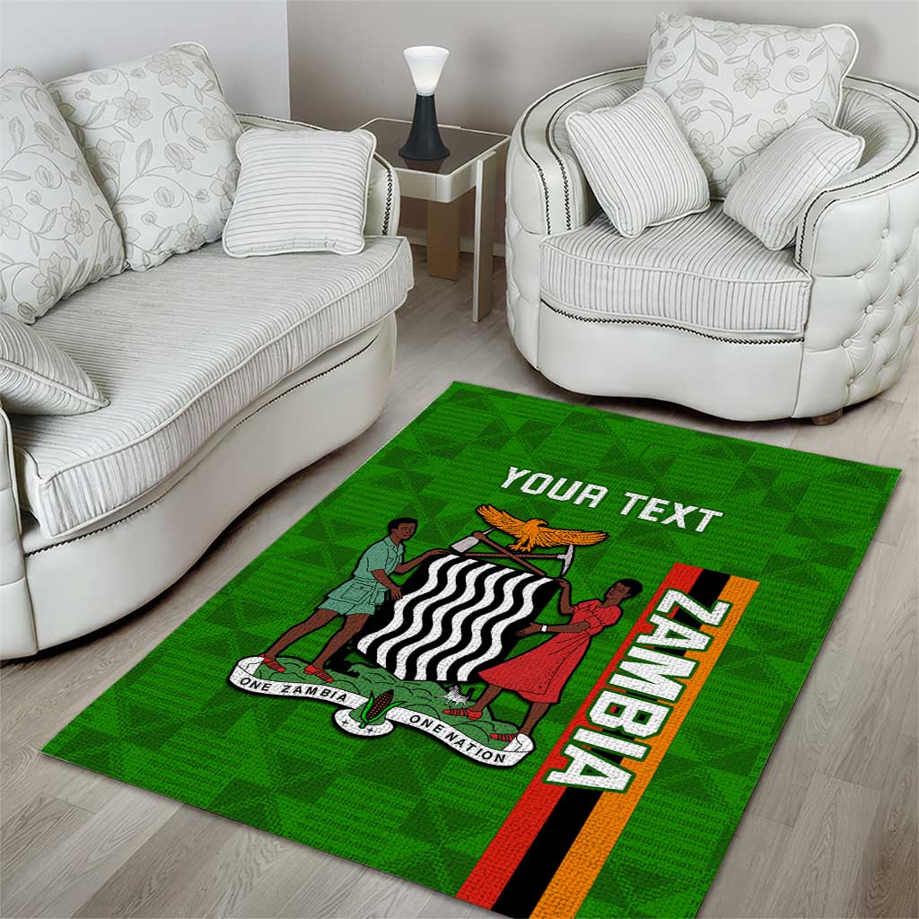 Personalised Zambia Independence Day Area Rug Kente Pattern LT14