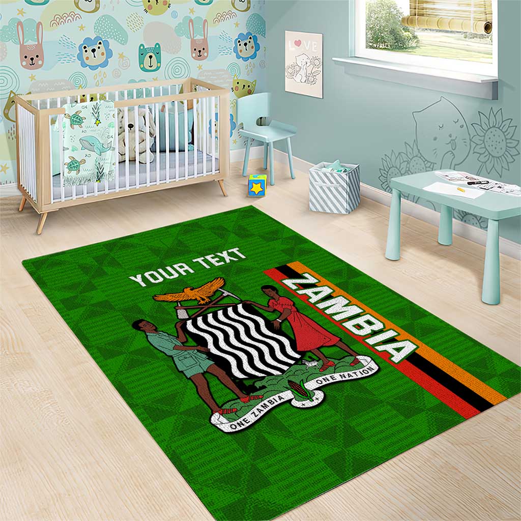 Personalised Zambia Independence Day Area Rug Kente Pattern LT14