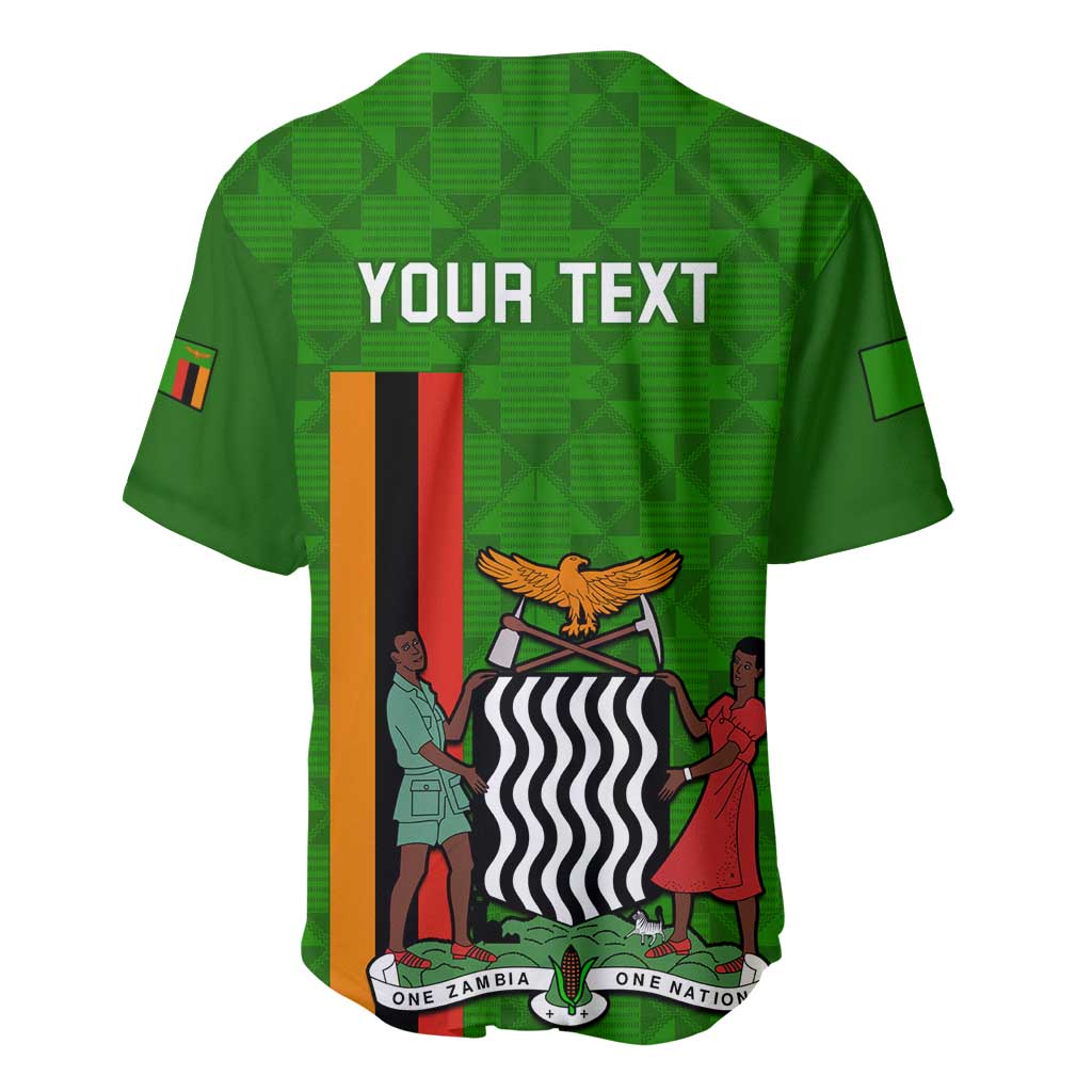 Personalised Zambia Independence Day Baseball Jersey Kente Pattern LT14