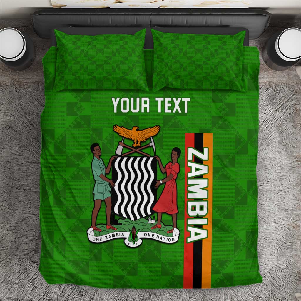 Personalised Zambia Independence Day Bedding Set Kente Pattern LT14
