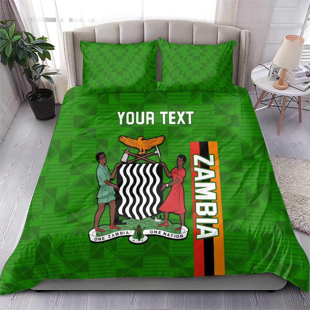 Personalised Zambia Independence Day Bedding Set Kente Pattern LT14