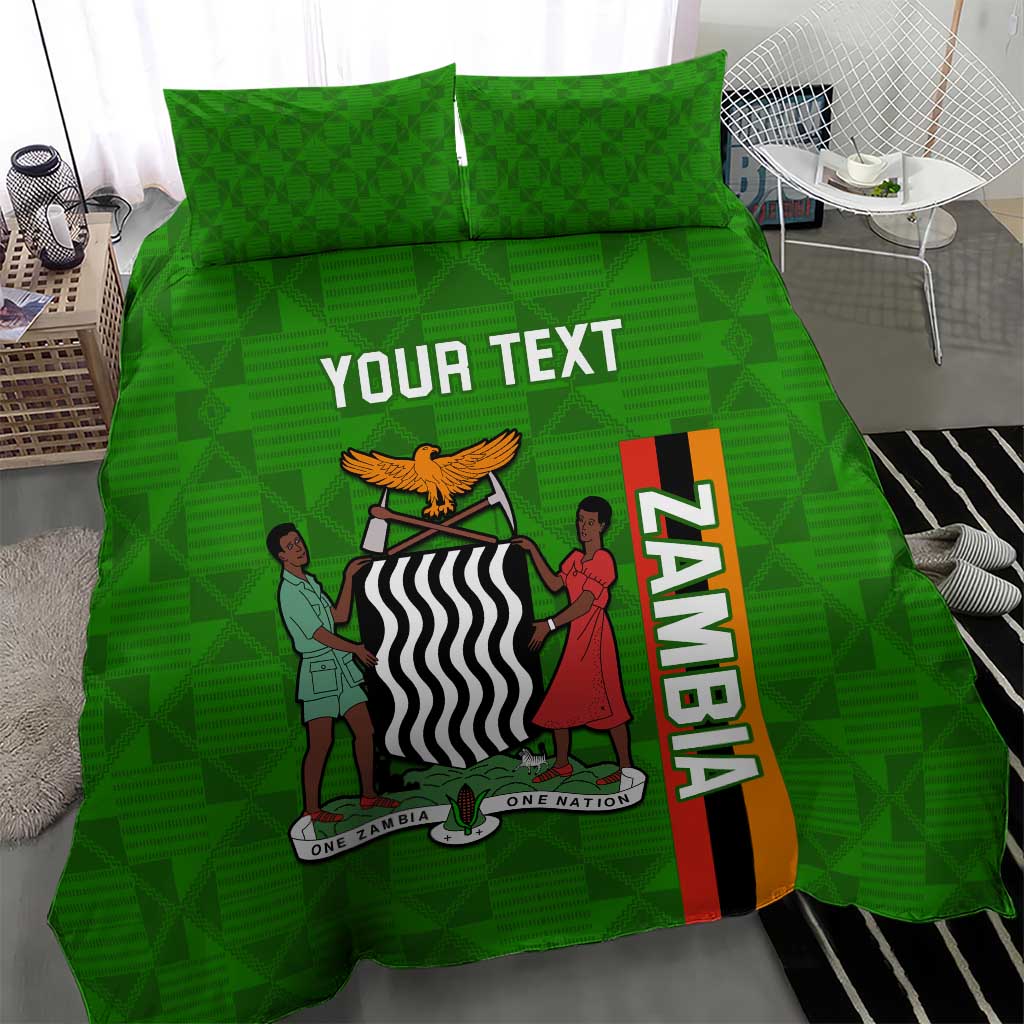 Personalised Zambia Independence Day Bedding Set Kente Pattern LT14