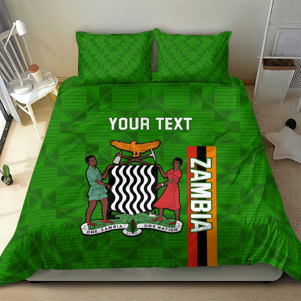 Personalised Zambia Independence Day Bedding Set Kente Pattern LT14