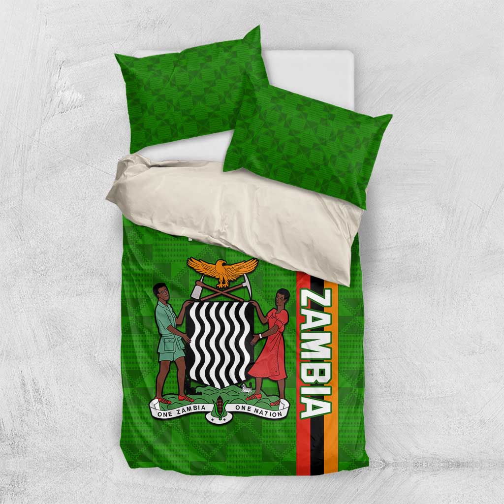 Personalised Zambia Independence Day Bedding Set Kente Pattern LT14