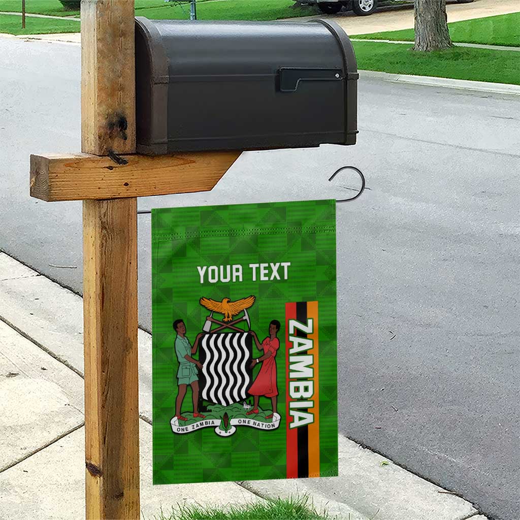 Personalised Zambia Independence Day Garden Flag Kente Pattern LT14