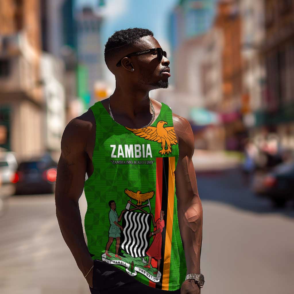 Personalised Zambia Independence Day Men Tank Top Kente Pattern LT14