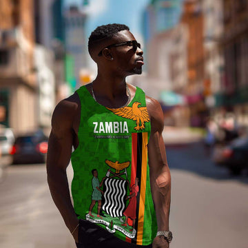 Personalised Zambia Independence Day Men Tank Top Kente Pattern LT14