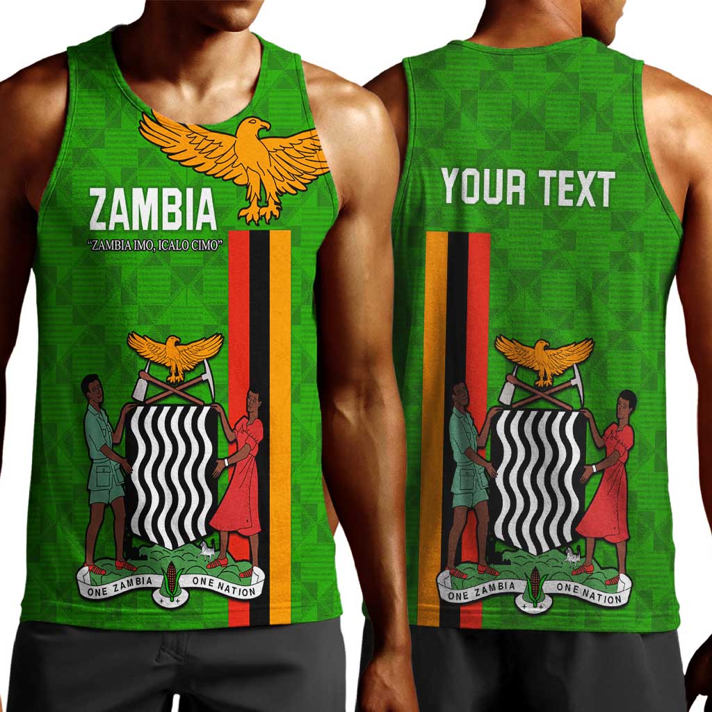 Personalised Zambia Independence Day Men Tank Top Kente Pattern LT14