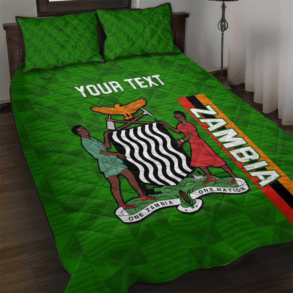 Personalised Zambia Independence Day Quilt Bed Set Kente Pattern LT14