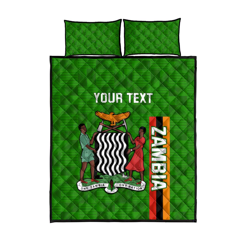 Personalised Zambia Independence Day Quilt Bed Set Kente Pattern LT14