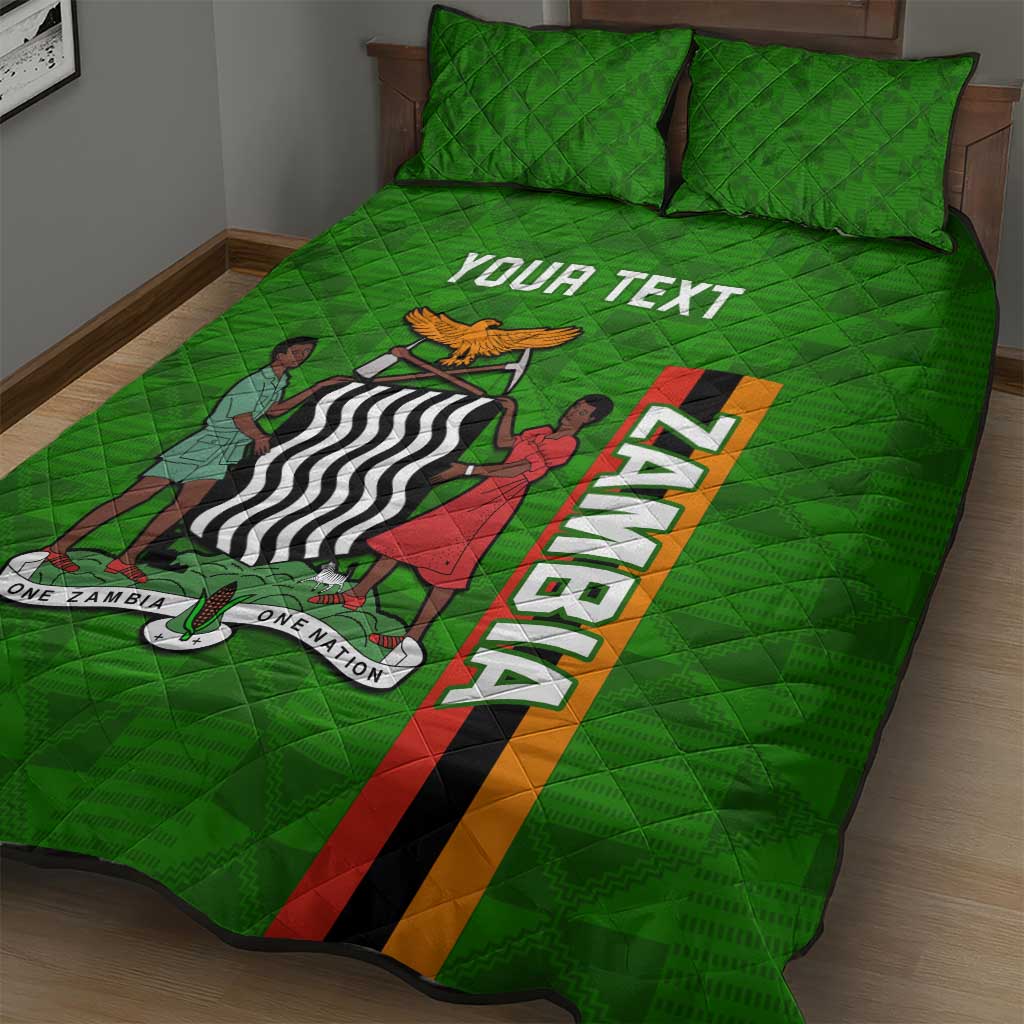 Personalised Zambia Independence Day Quilt Bed Set Kente Pattern LT14