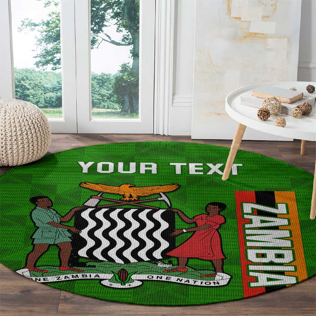 Personalised Zambia Independence Day Round Carpet Kente Pattern LT14