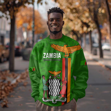 Personalised Zambia Independence Day Sweatshirt Kente Pattern LT14