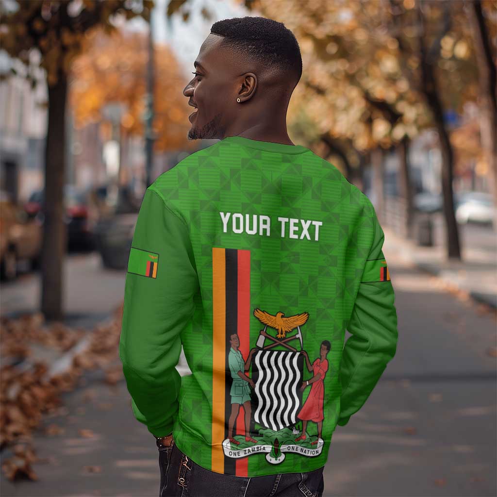 Personalised Zambia Independence Day Sweatshirt Kente Pattern LT14