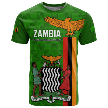 Personalised Zambia Independence Day T shirt Kente Pattern LT14