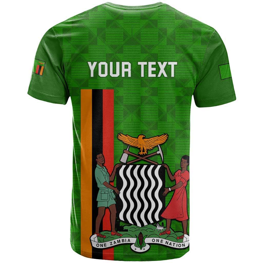 Personalised Zambia Independence Day T shirt Kente Pattern LT14