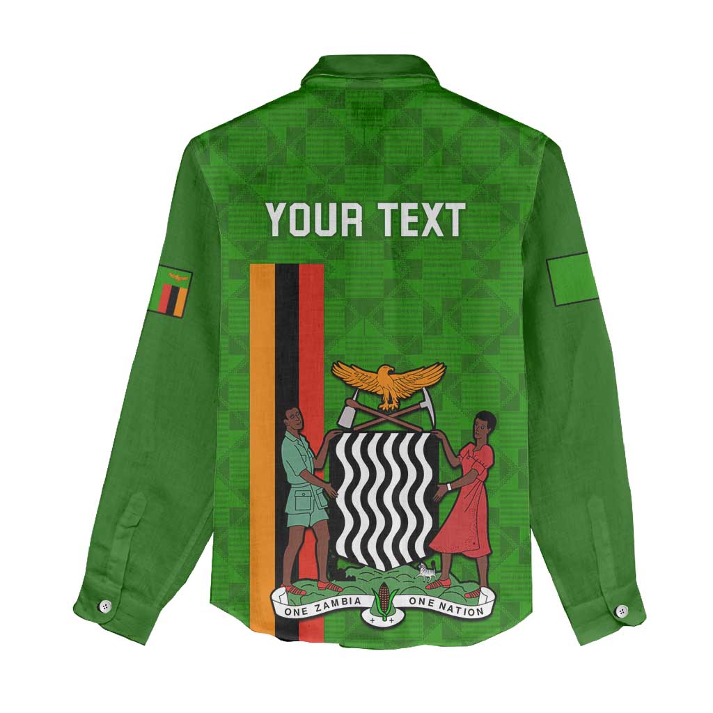 Personalised Zambia Independence Day Women Casual Shirt Kente Pattern LT14