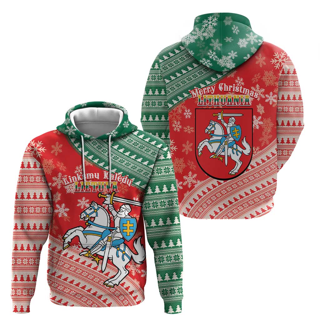 Lietuva Christmas Hoodie Linksmu Kaledu - Lithuania Coat Of Arms LT14