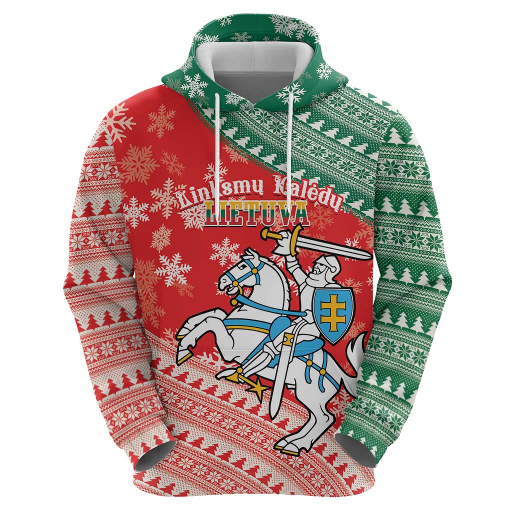 Lietuva Christmas Hoodie Linksmu Kaledu - Lithuania Coat Of Arms LT14