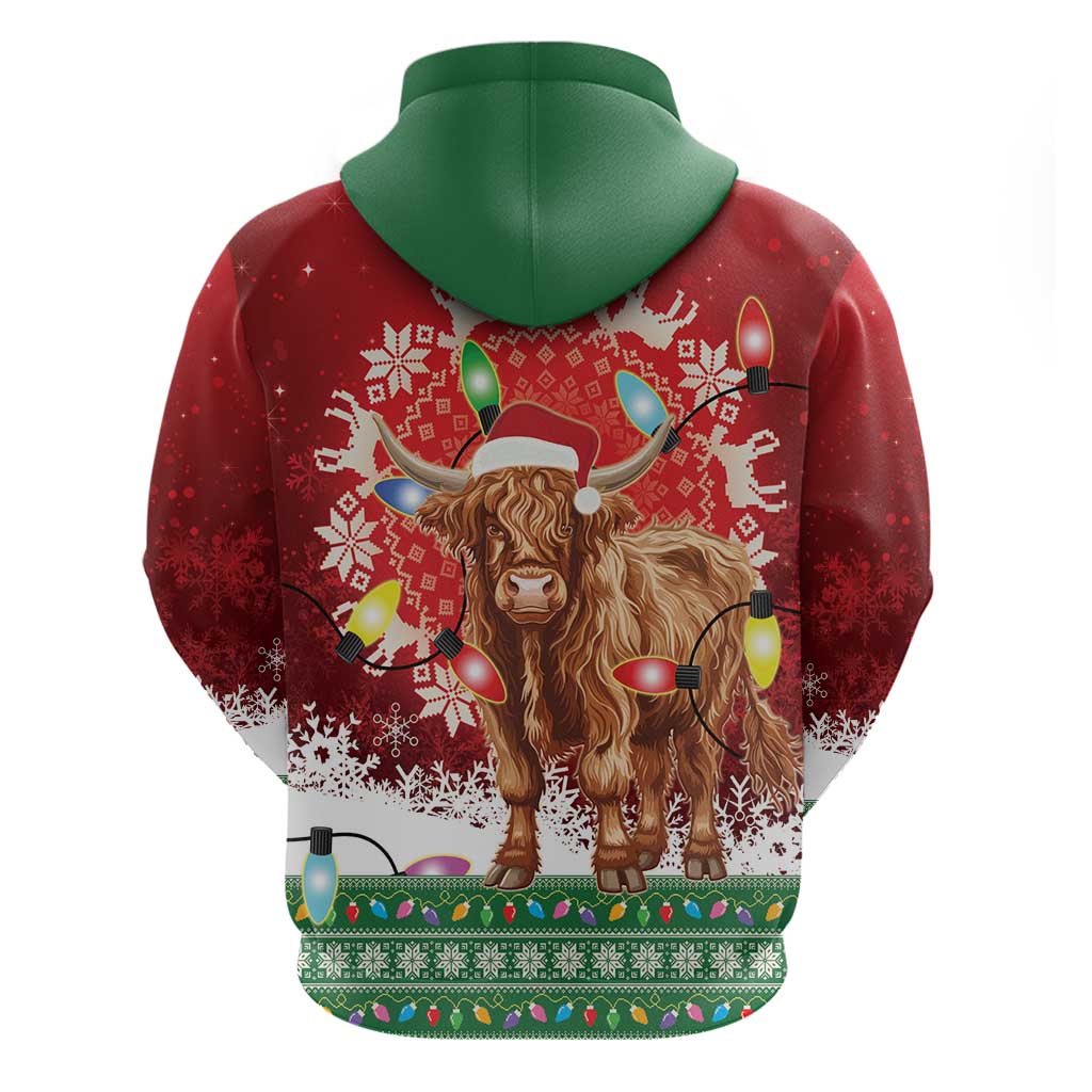 Scotland Christmas Hoodie Highland Cow Santa - Nollaig Chridheil! LT14