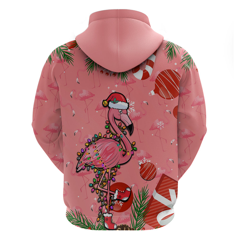 Flamingo Christmas Hoodie 2023 Seamless Xmas Vibes LT14