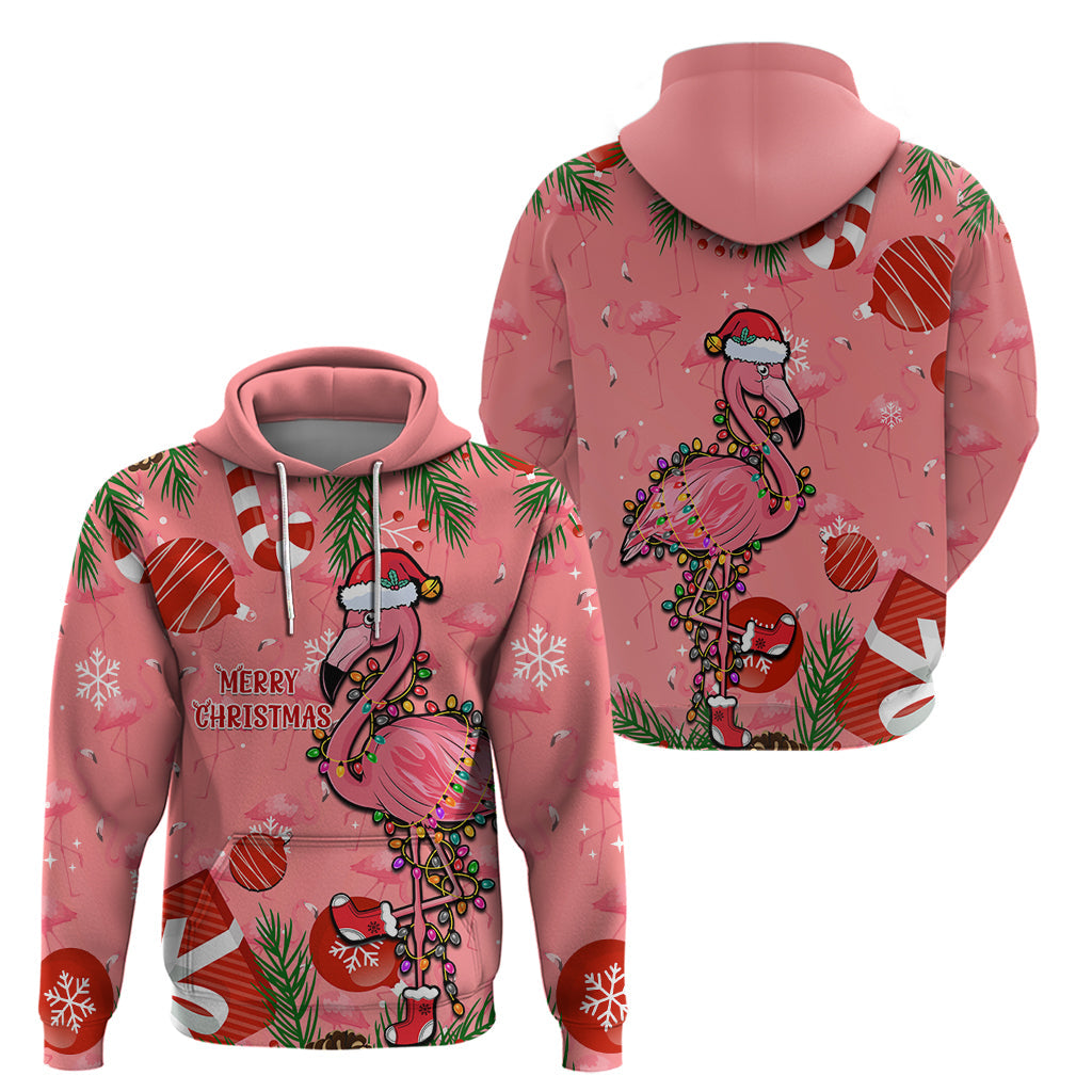 Flamingo Christmas Hoodie 2023 Seamless Xmas Vibes LT14