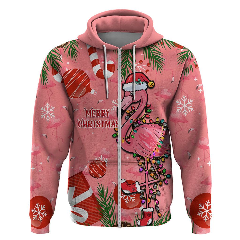 Flamingo Christmas Hoodie 2023 Seamless Xmas Vibes LT14
