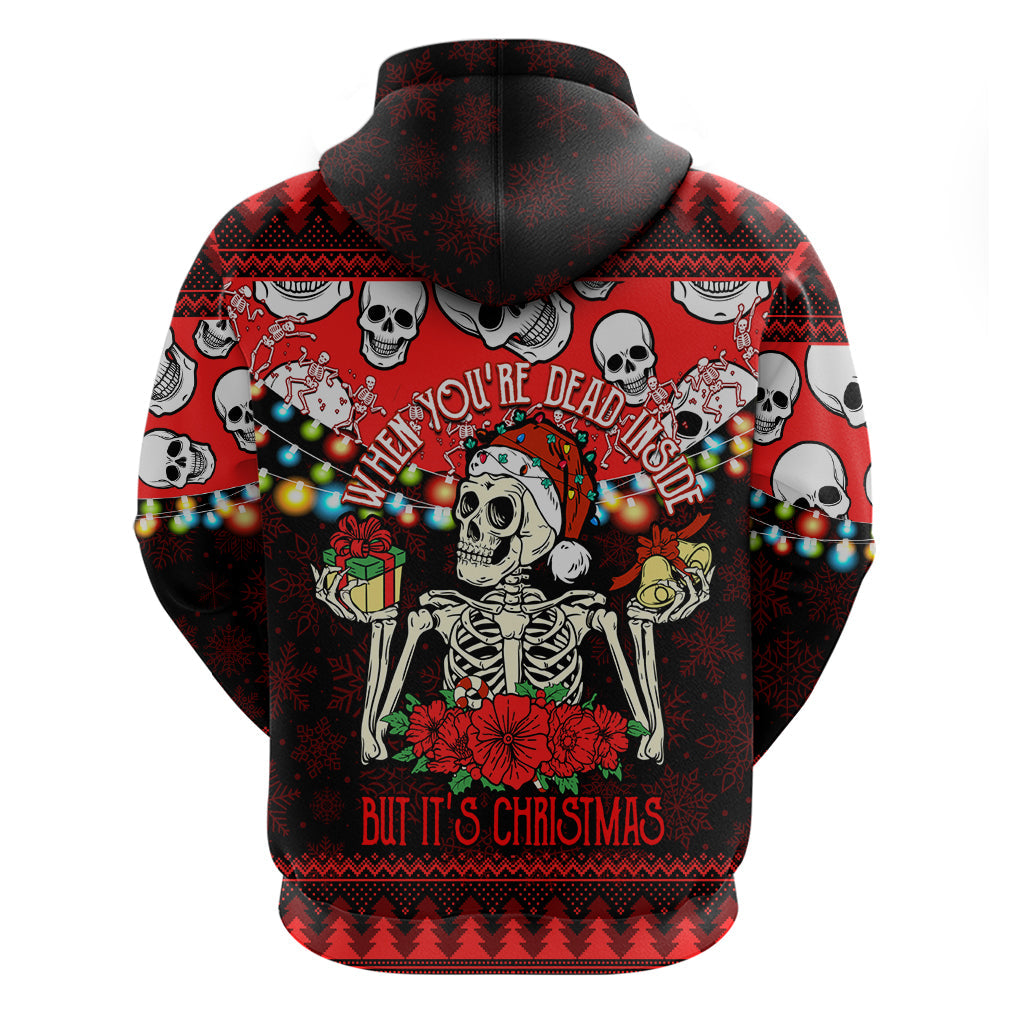 Skull Christmas Hoodie When You Are Dead Inside But It Is Christmas LT14
