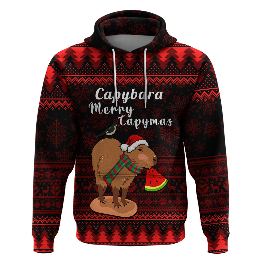 Capybara Christmas Hoodie Merry Capymas LT14