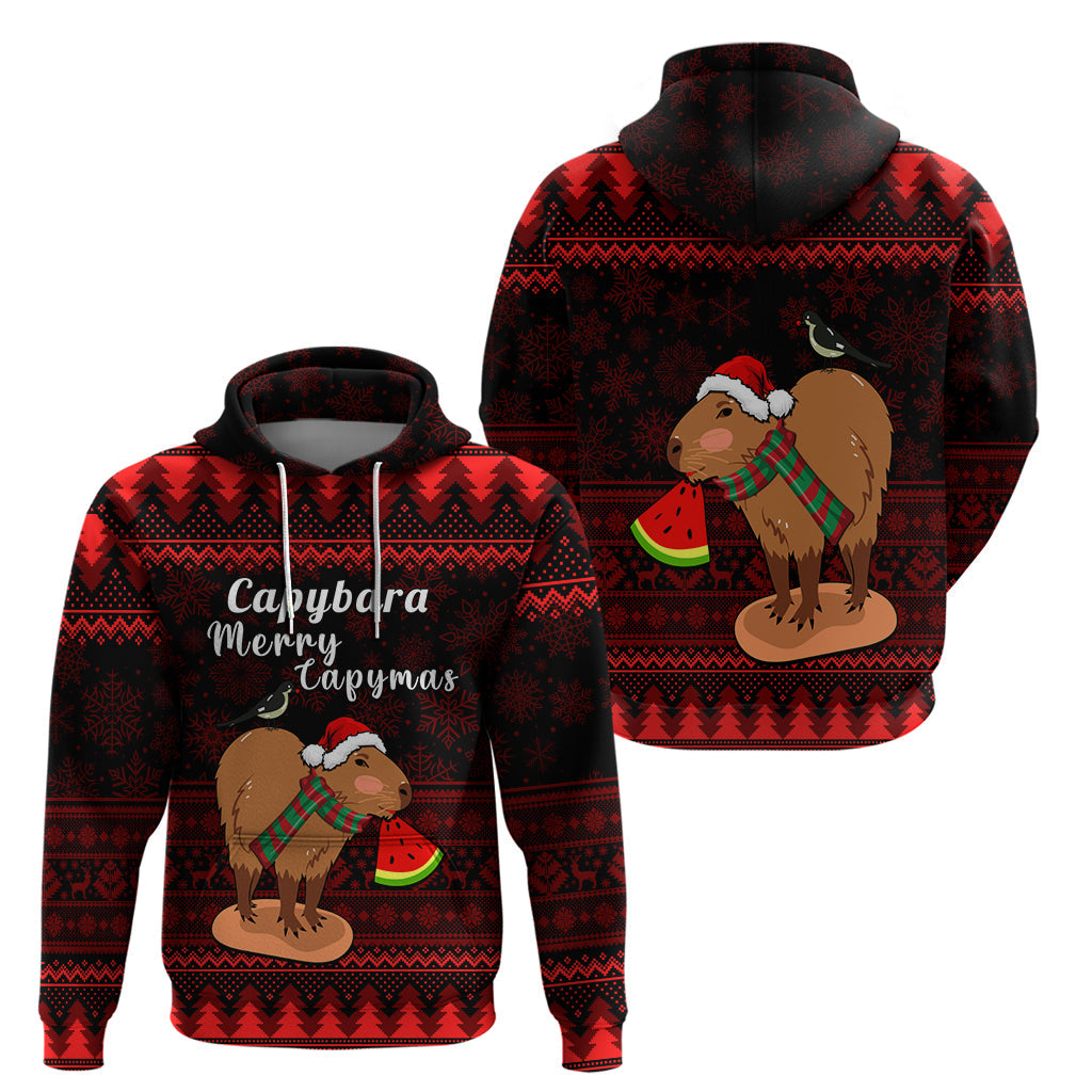 Capybara Christmas Hoodie Merry Capymas LT14