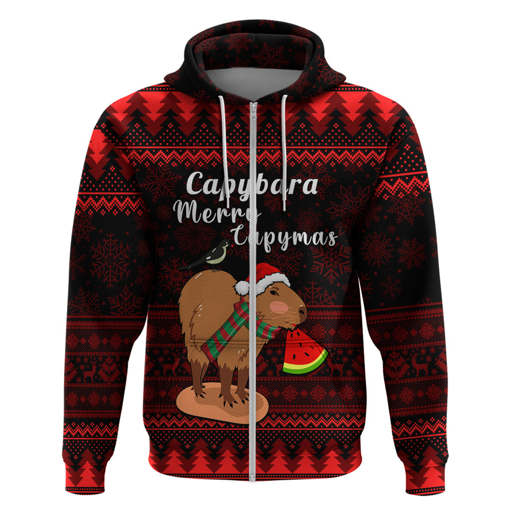 Capybara Christmas Hoodie Merry Capymas LT14