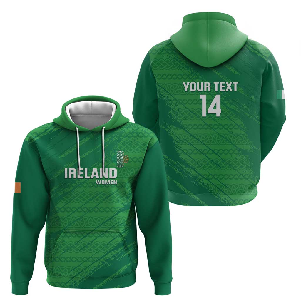 Custom Ireland Cricket Hoodie Irish Celtic Knot - National Color LT14
