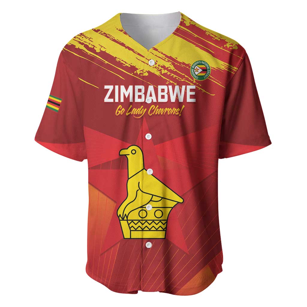 Custom Zimbabwe Cricket Baseball Jersey Go Lady Chevrons Grunge Style LT14