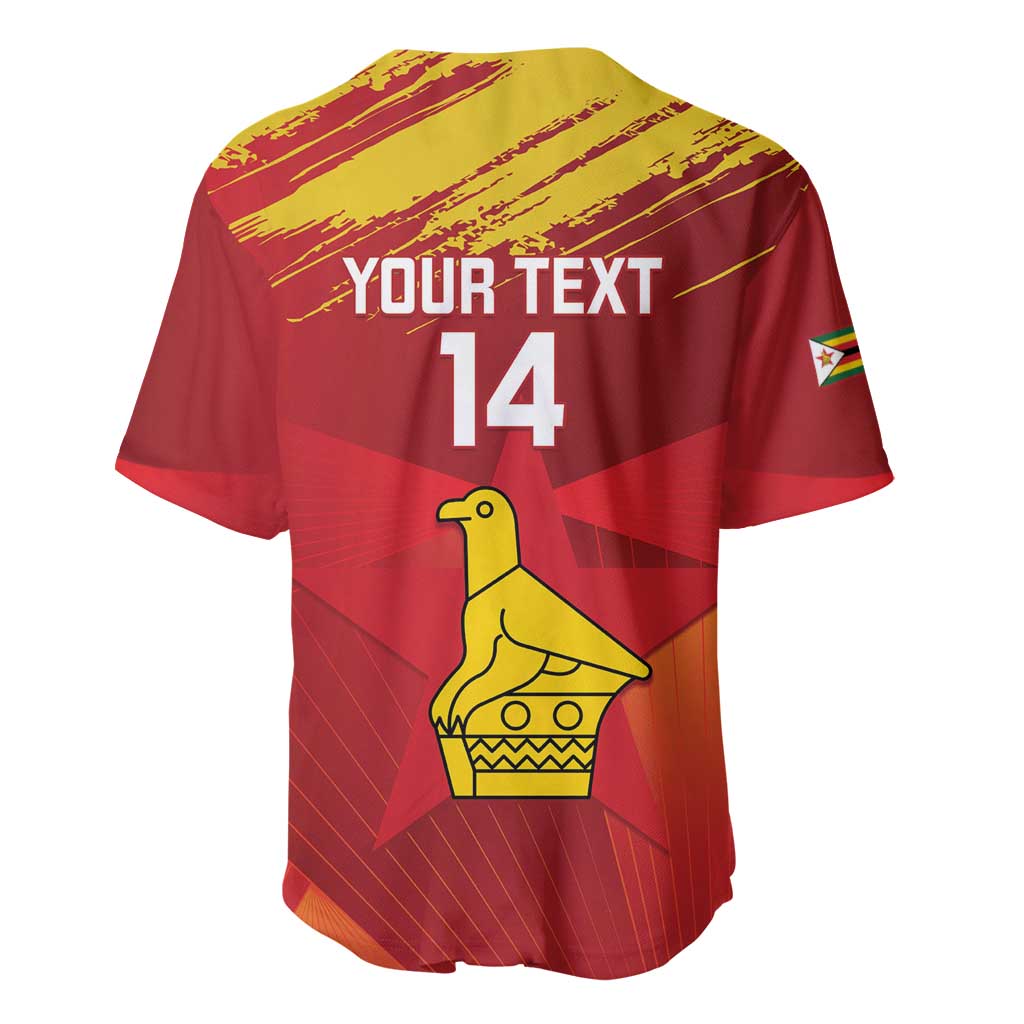 Custom Zimbabwe Cricket Baseball Jersey Go Lady Chevrons Grunge Style LT14